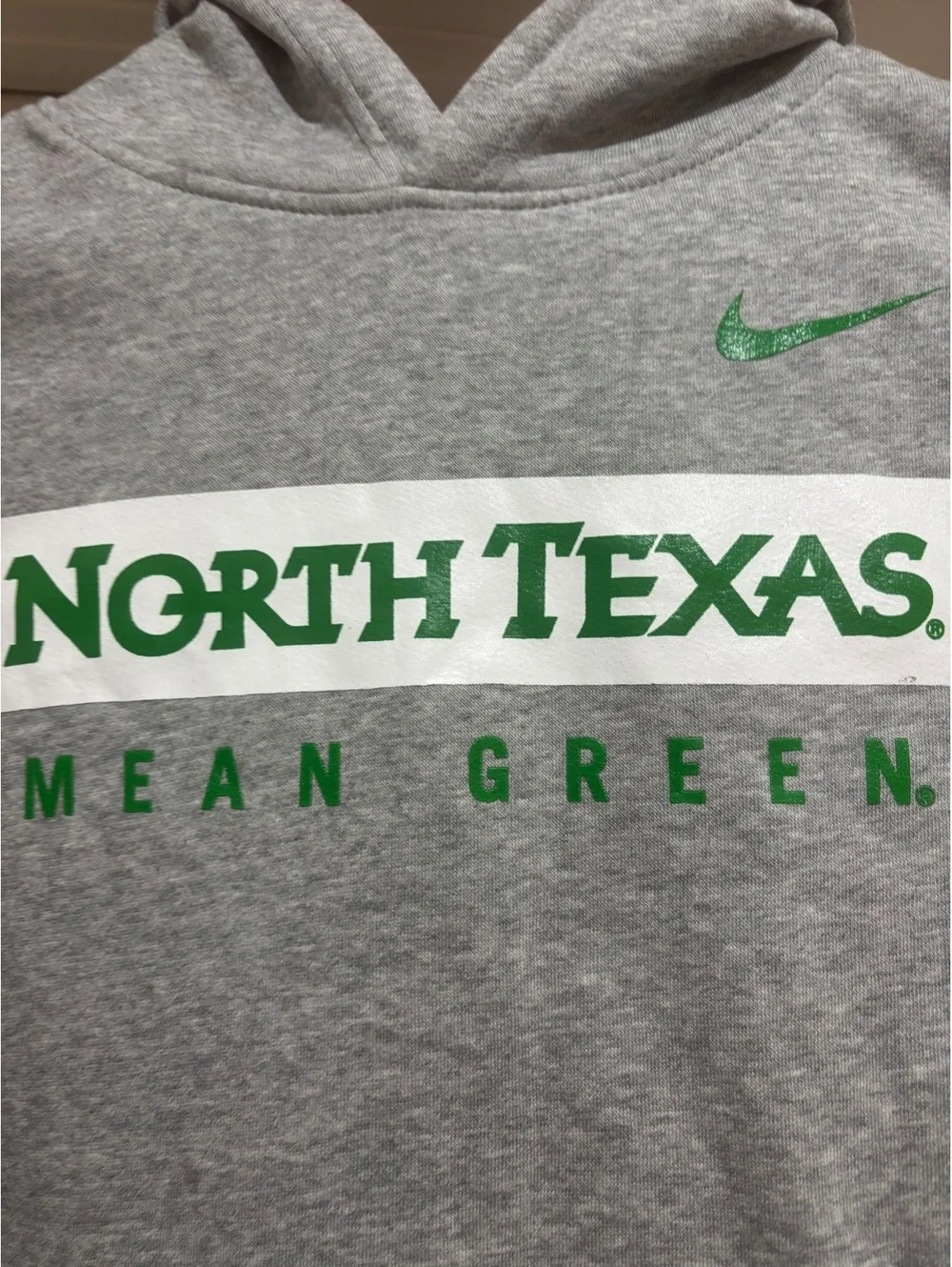 Nike North Texas Mean Green Hoodie Boys Medium Gray NWT NCAA Sweatshirt